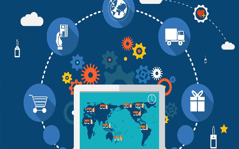 Fluxo logístico empresarial mostrando etapas do fornecedor ao cliente final